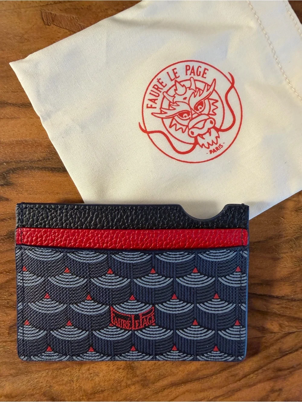 Faure Le Page Blue & Red Card Holder